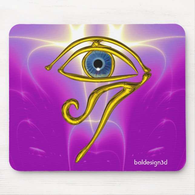 BLUE TALISMAN / GOLD HORUS EYE MOUSE PAD (Front)