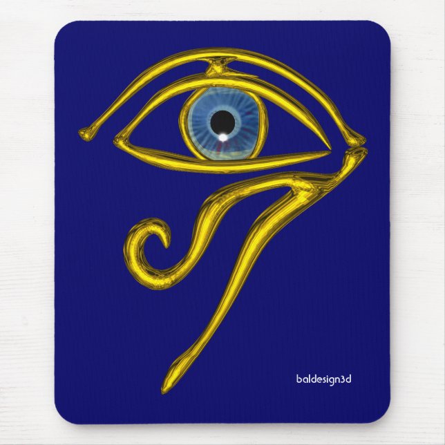 BLUE TALISMAN / GOLD HORUS EYE MOUSE PAD (Front)