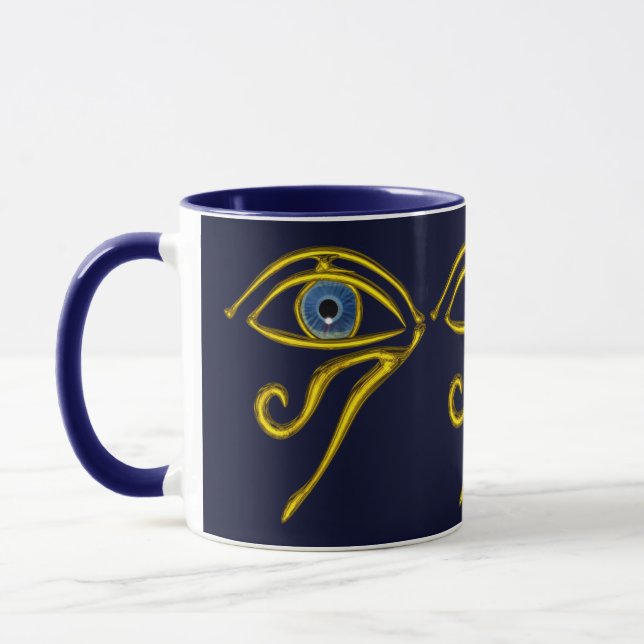 BLUE TALISMAN / GOLD HORUS EYE MUG (Left)