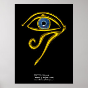 BLUE TALISMAN / GOLD HORUS EYE POSTER