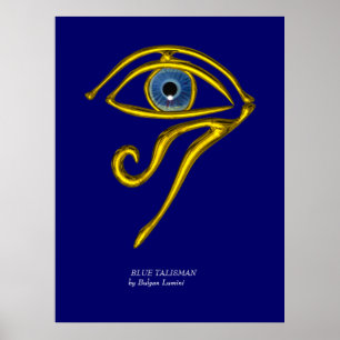 BLUE TALISMAN / GOLD HORUS EYE POSTER