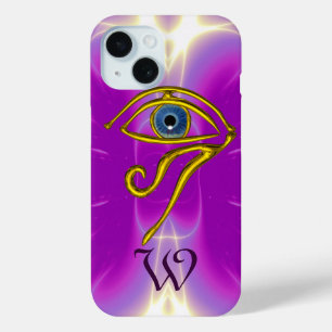 BLUE TALISMAN MONOGRAM Pink Fuchsia Purple iPhone 15 Case