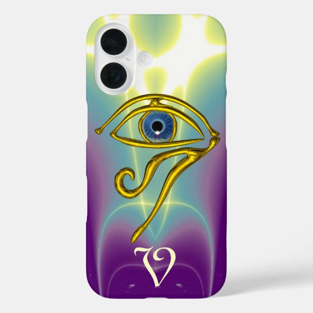 BLUE TALISMAN MONOGRAM  Teal, Purple White Case-Mate iPhone Case (Back)