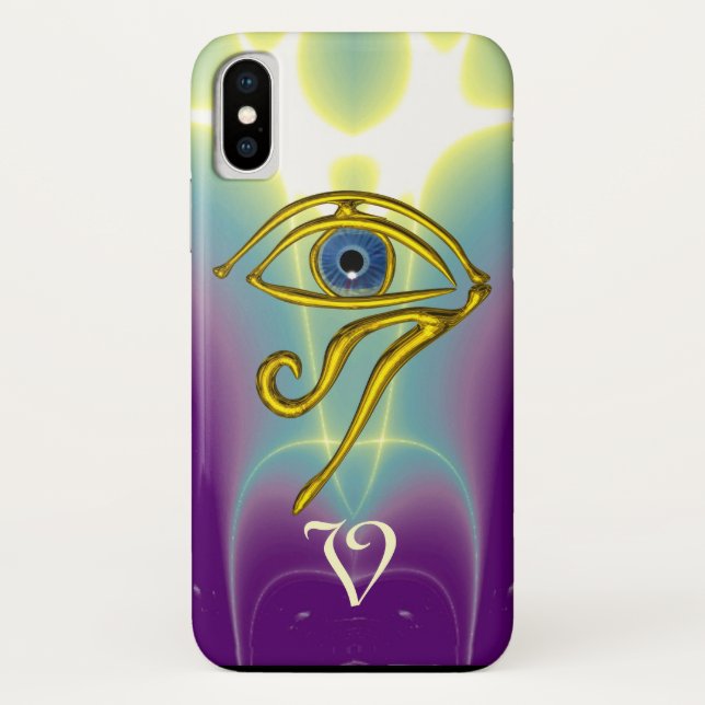 BLUE TALISMAN MONOGRAM  Teal, Purple White Case-Mate iPhone Case (Back)