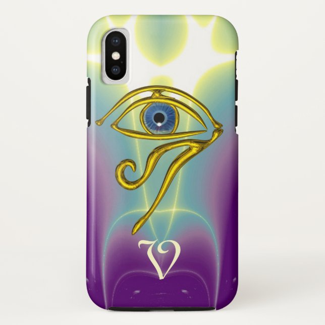 BLUE TALISMAN MONOGRAM  Teal, Purple White Case-Mate iPhone Case (Back)