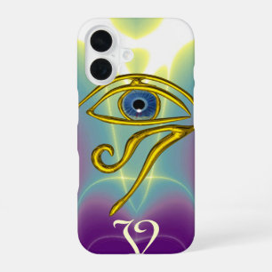 BLUE TALISMAN MONOGRAM  Teal, Purple White iPhone 16 Case
