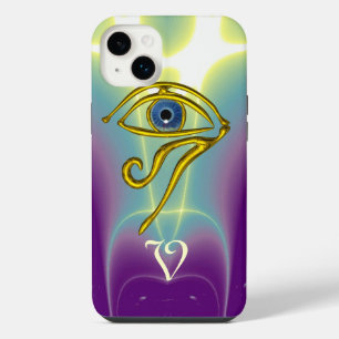 BLUE TALISMAN MONOGRAM  Teal, Purple White iPhone 14 Plus Case