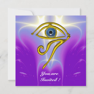 BLUE TALISMAN, white purple Invitation