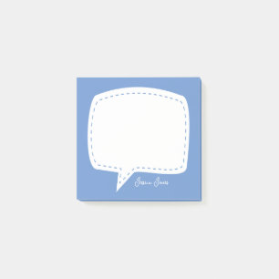 blue Talk Bubble Personalized Name speech bubble Post-it Notes