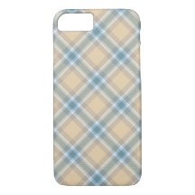 Blue & Tan Plaid iPhone X/8/7 Barely There Case