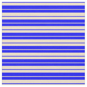 Blue & Tan Stripes/Lines Pattern Fabric