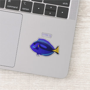 Blue tang fish cartoon illustration