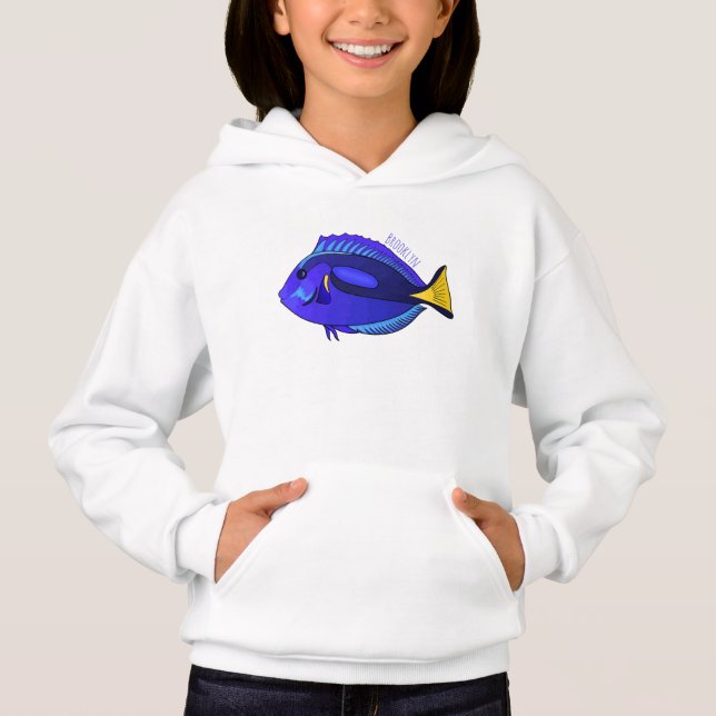 Blue tang fish cartoon illustration  (Front)