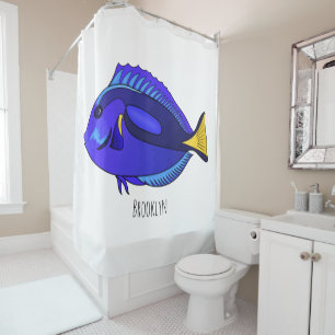 Blue tang fish cartoon illustration