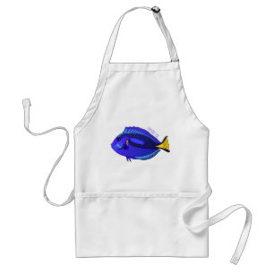 Blue tang fish cartoon illustration  standard apron