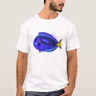 Blue tang fish cartoon illustration T-Shirt