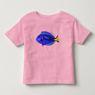 Blue tang fish cartoon illustration toddler t-shirt