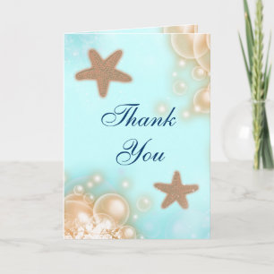 Blue tangerine wedding THANK YOU Card