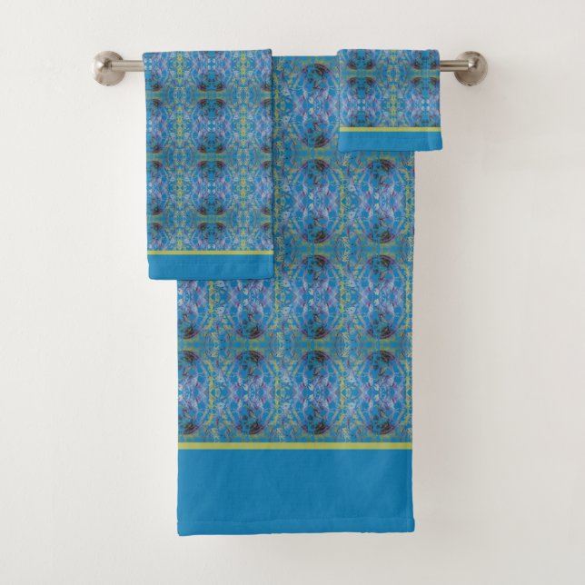 Blue Tapestry Bath Towel Set (Insitu)