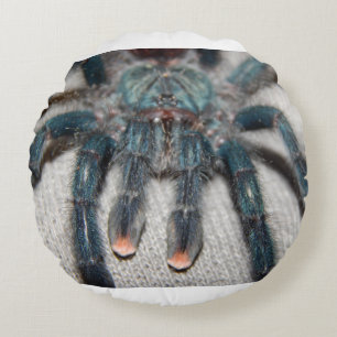 blue tarantula round pillow