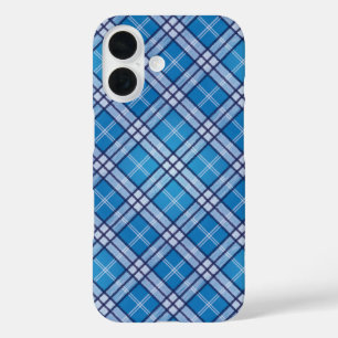 Blue Tartan iPhone 16 Case