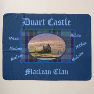 Blue Tartan MacLean Clan's Scottish Duart Castle Sherpa Blanket