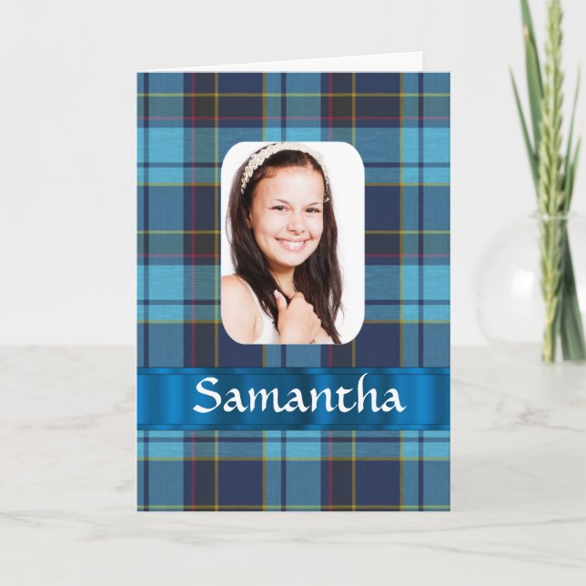 Blue tartan photo template (Front)