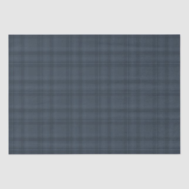 Blue Tartan Plaid Christmas Tissue Paper | Elegant (Front)