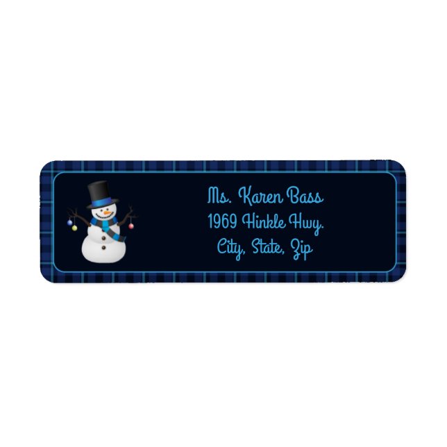 Blue Tartan Snowman (Front)