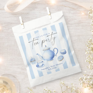 Blue Tea Party Baby Shower Favour Bag