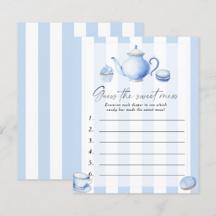 Blue tea party Baby shower Guess the sweet mess