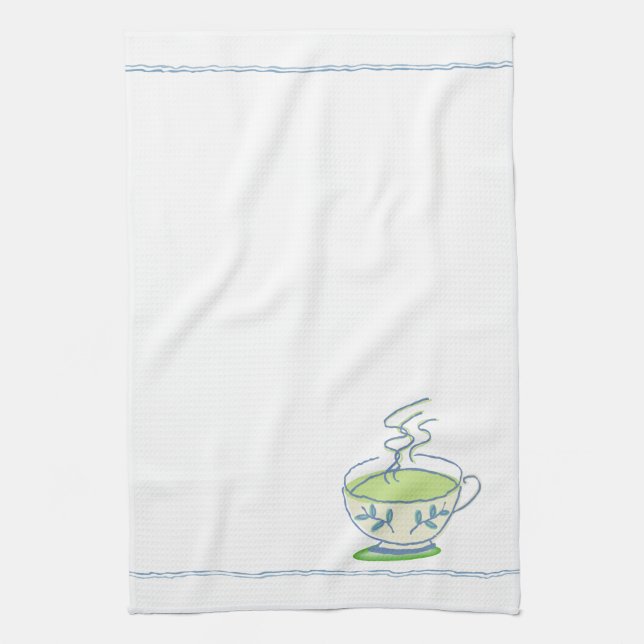 Blue Teacup Tea Towel (Vertical)