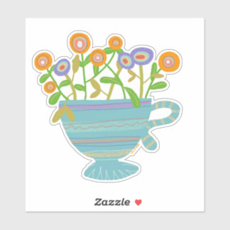 Blue Teacup with Blooms