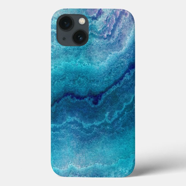 Blue Teal Agate Texture  Case-Mate iPhone Case (Back)