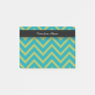 Blue / Teal and Green Chevron Post-it Notes