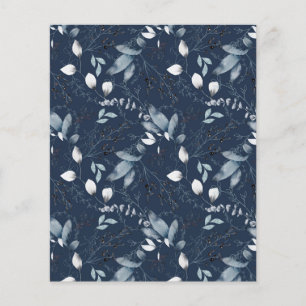 Blue Teal Botanical Scrapbook Paper