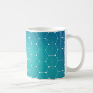Blue Teal DNA Pattern Coffee Mug