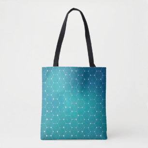 Blue Teal DNA Pattern Tote Bag
