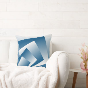 Blue Teal geometry Throw Pillow