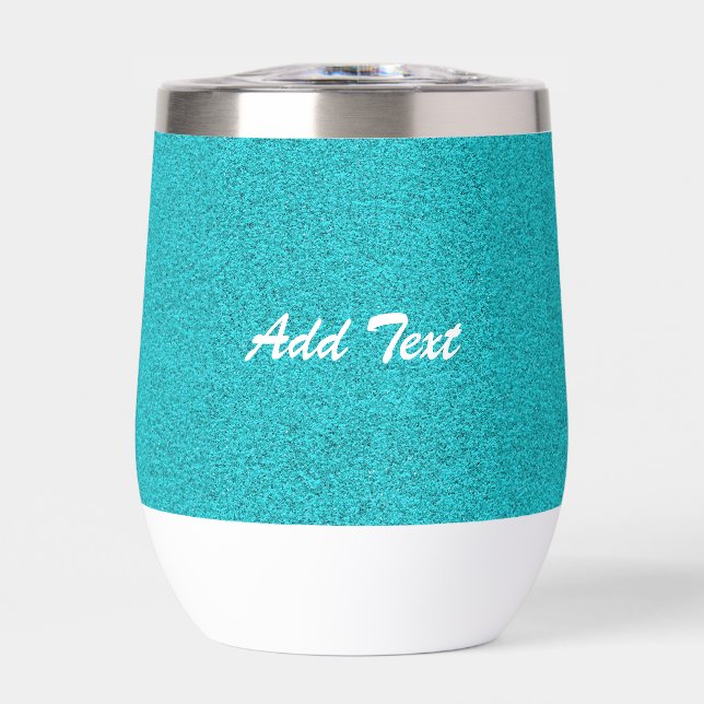 Blue Teal Glitter Add Text Personalized (Front)