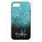 Blue, Teal, Glitter, Name and Monogram, Girly