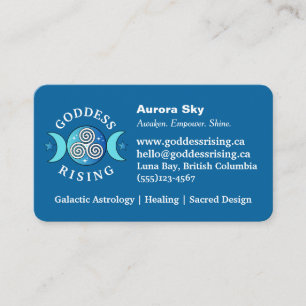 Blue-Teal Goddess Rising Business Card