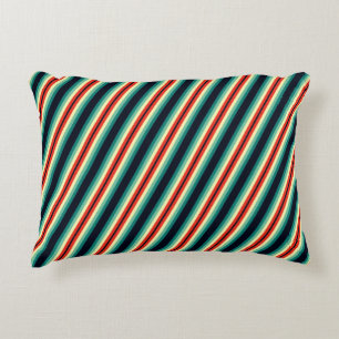 Blue Teal Green Yellow Red Accent Pillow