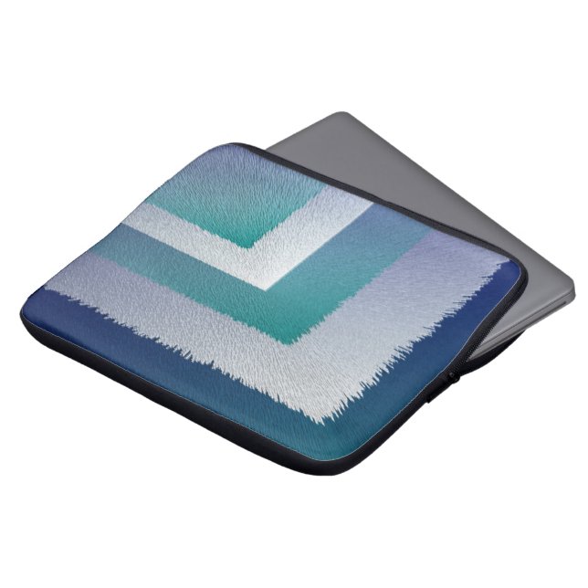 blue teal grey ex pastel laptop sleeve (Front Top)