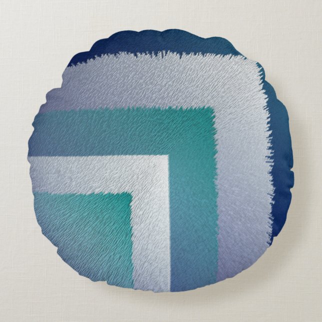 blue teal grey ex pastel round pillow (Front)