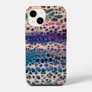 Blue Teal Lilac White Acrylic Abstract Fluid Art iPhone 14 Case