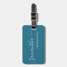 Blue Teal Luggage Tags Wedding Table Plan / Favour