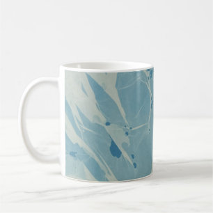 Blue Teal Marbled Abstract Art Coffee Mug