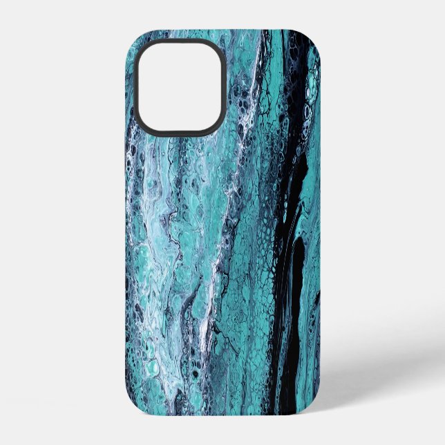 Blue & Teal Marbled Pattern iPhone Case (Back)