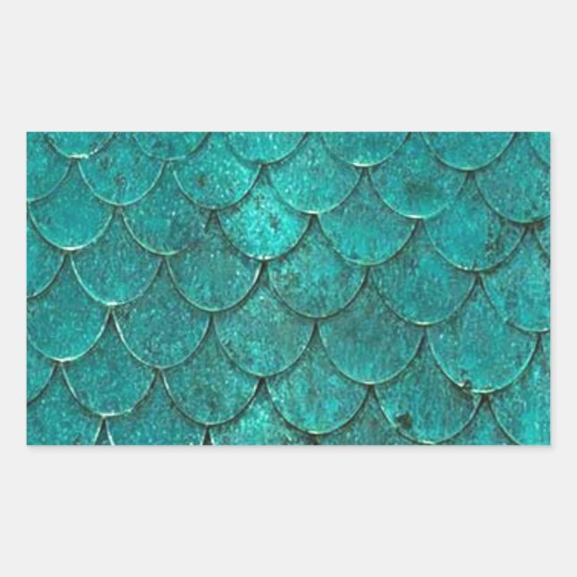 Blue Teal Mermaid Scales Sticker (Front)